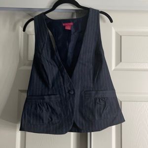 blue striped suit vest